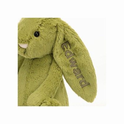 Jellycat Bashful Moss Bunny Medium USA | 38046QSJD